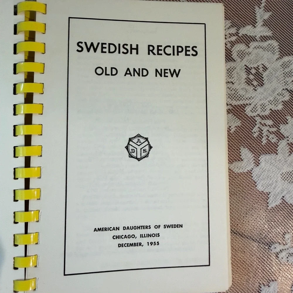 American Daughters of Sweden Cookbook 1955 Blue Yellow Good Vintage Recipes